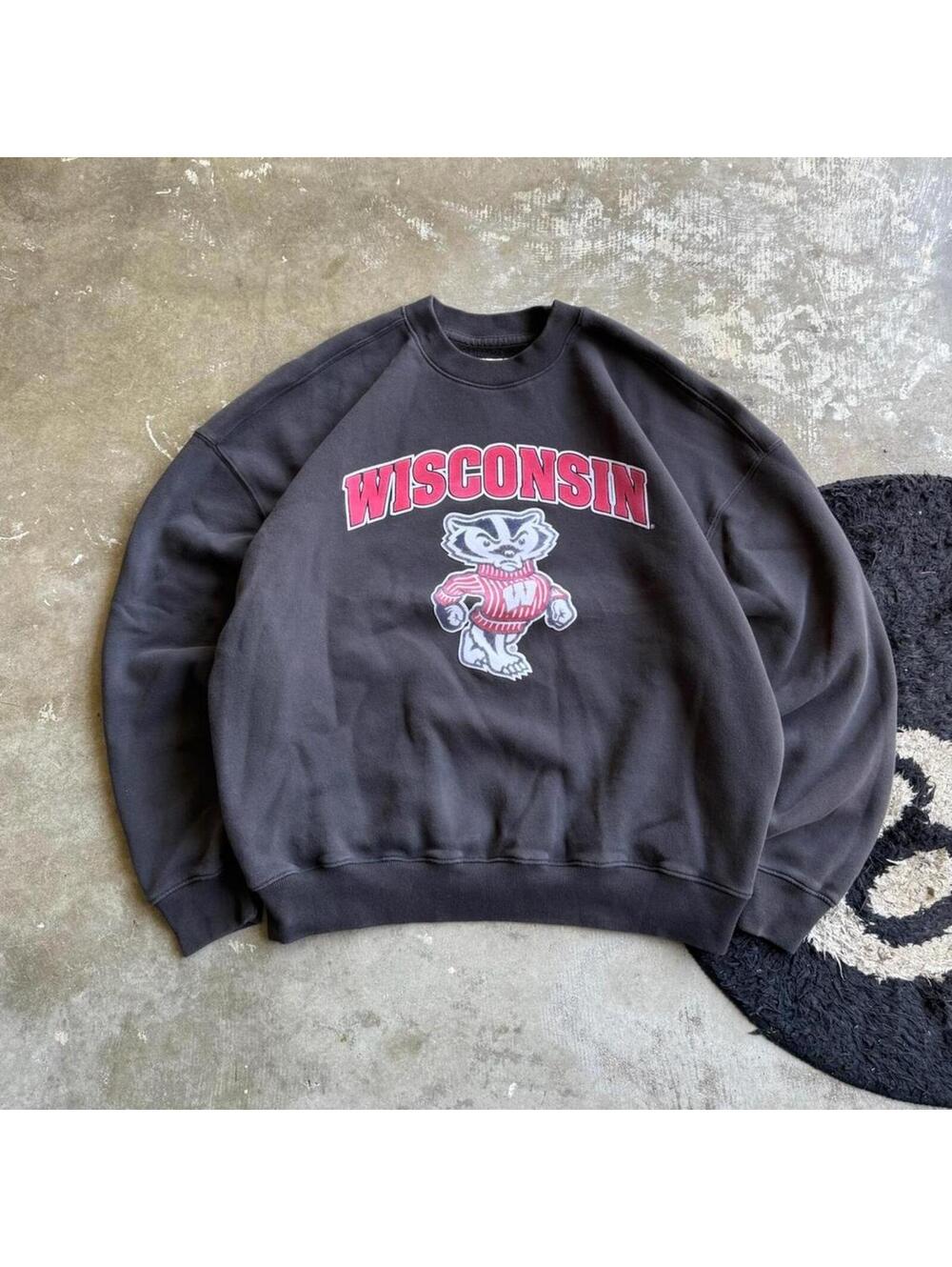 Y2K Hollister Wisconsin Badgers Boxy Crewneck